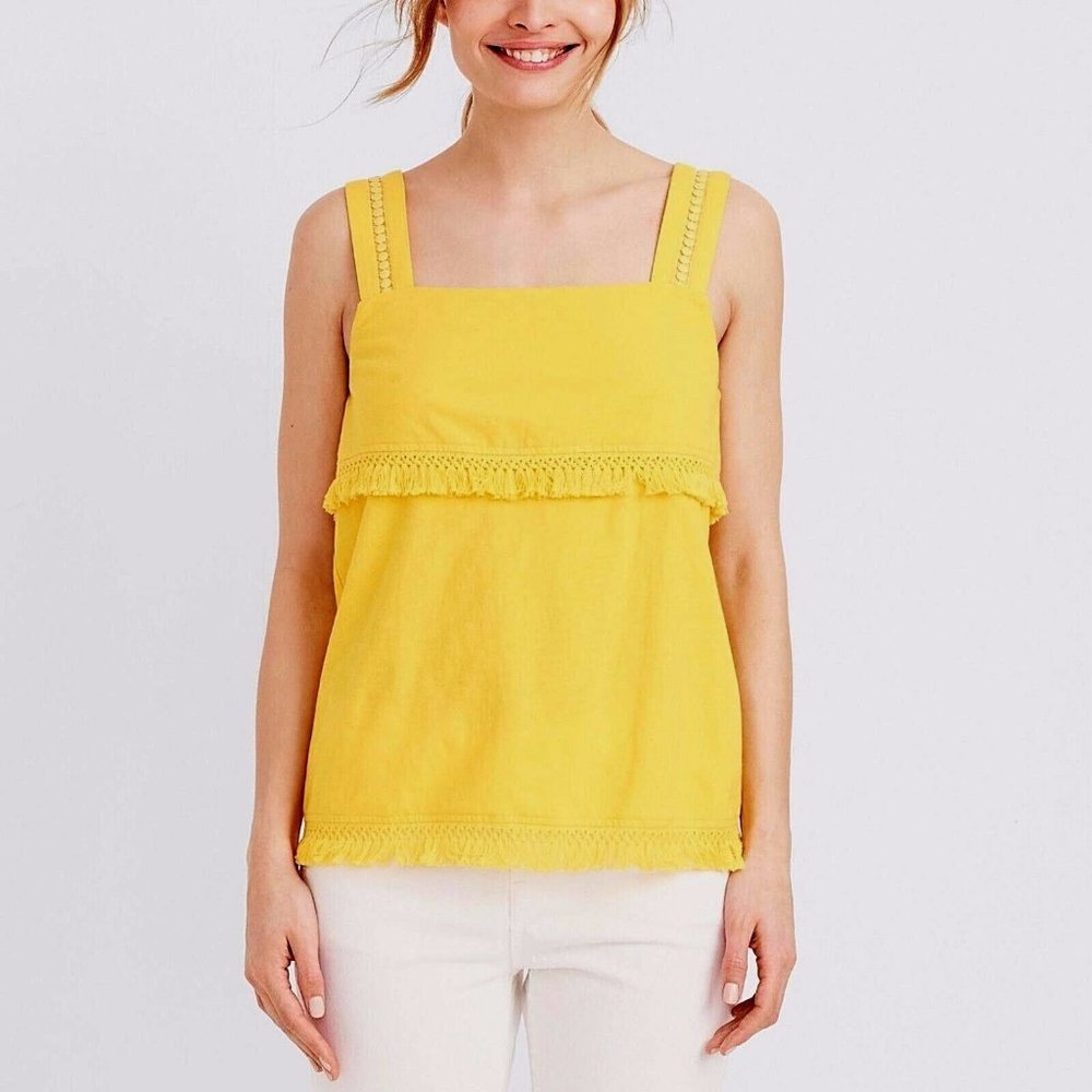 NWT J.CREW Women's Warm Sun Fringe Tank Top